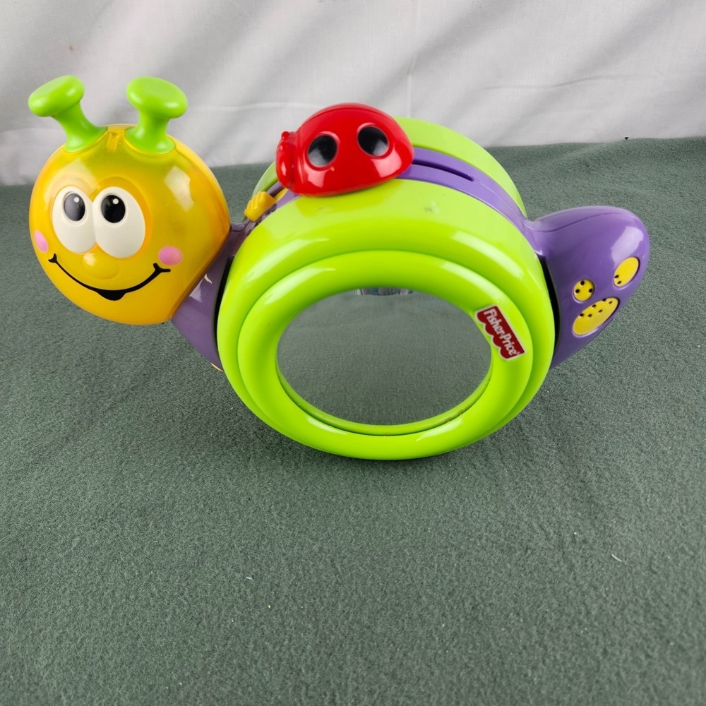 Fisher-Price Go Baby Go! 1-2-3 Musical Rocking Crawl-Along Snail Mirror VIDEO